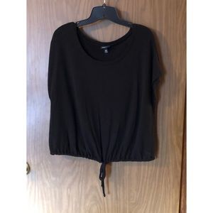 Black Tie Front Crop Top